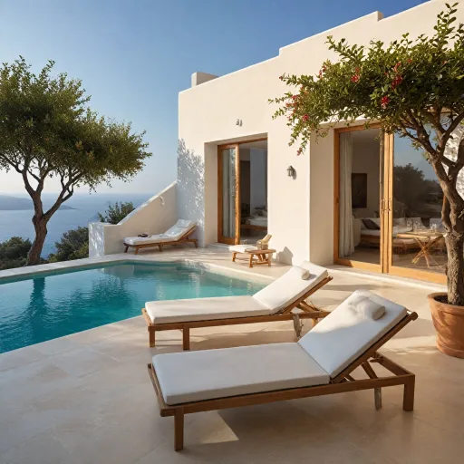 Elegant hotel rooms with private pools in Greece for a serene escape